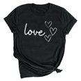 thumbnail image 2 of Diufon Hauts de la Saint-Valentin pour Femmes Décontractés Tendance T-Shirt à Manches Courtes Col Ras du Cou Mignon à Imprimé Graphique Chandail Blouse, 2 of 4