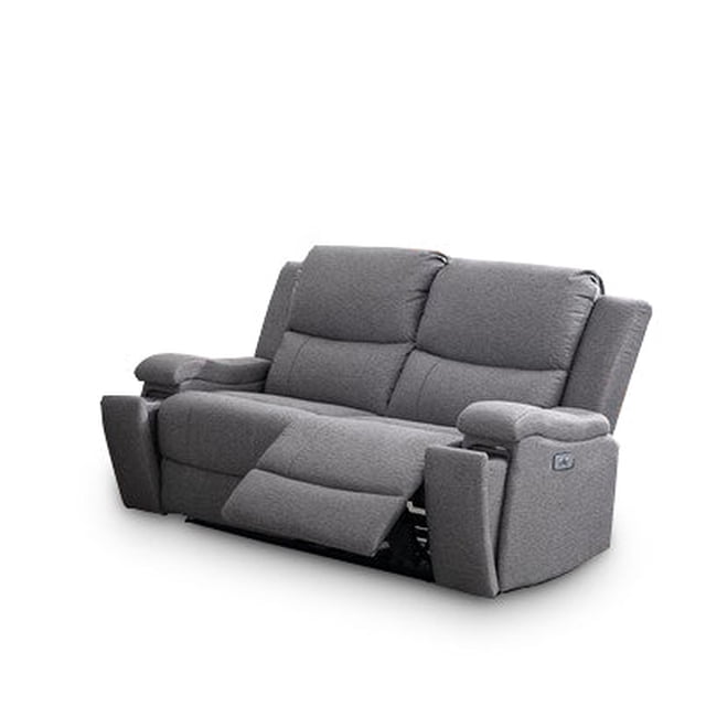 Hamuq Causeuse Inclinable Électrique en Tissu Gris Doux avec Chargeurs USB, Gris