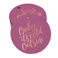 thumbnail image 1 of Inkdotpot Pack Of 50 Real Rose Gold Foil Paper Tags Baby It's Cold Outside Baby Shower Favor Hang Tags, 1 of 6