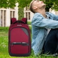 thumbnail image 4 of Large Capacity Laptop Backpack 16 Inch | Multi-Compartment Linen Travel Bag | USB Charging Port | Adjustable Padded Straps | Ventilated Back | Unisex Outdoor Hiking Work Pack | 44x30x18cm | 1 Pc, 4 of 9