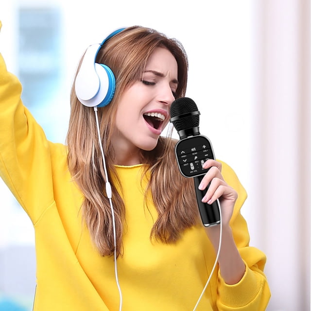Haut-parleur Microphone Sans Fil TWS avec Surveillance en Temps Réel, 4 Effets Vocaux, Bluetooth 5.0, Karaoké HD