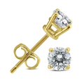 thumbnail image 1 of 14K Yellow Gold 1 Carat 4 Prong Solitaire Round Created Diamond Stud Earrings, 1 of 4