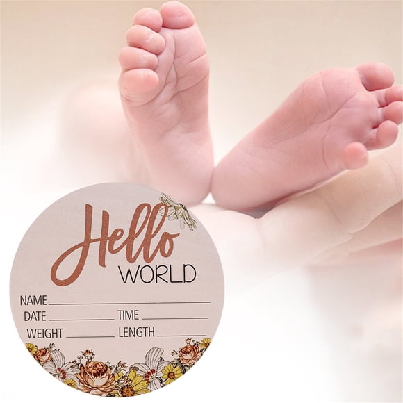 " World" Wooden Birth Announcement Sign Custom Baby Name & Date Keepsake Newborn Welcome Plaque