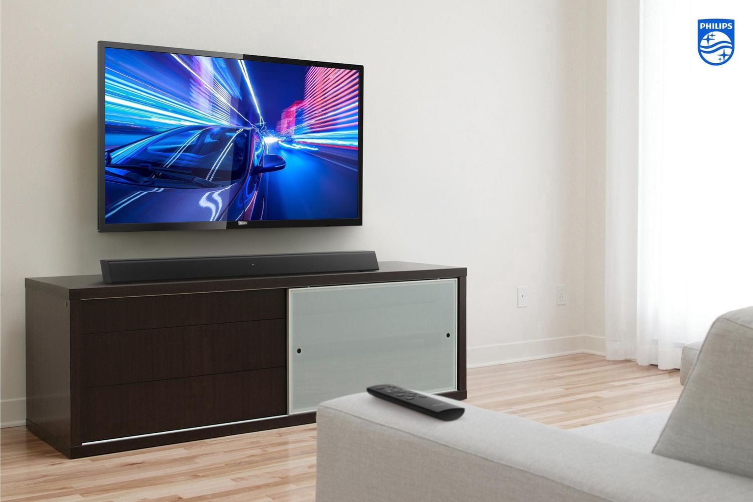 Barre de son Philips B5106 2.0 avec Bluetooth, prise en charge HDMI ARC, prise audio 3,5 mm, compatible RokuTV, TAB5106