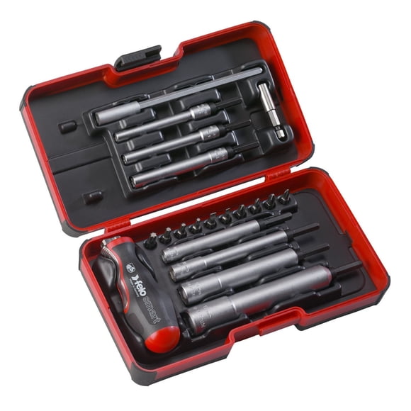 Felo-Smart 21 pcs. Engineer Set M-Tec Nut Driver and 2 in 1 Screwdriver and T-Handle in Strong Box