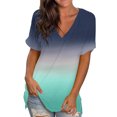 thumbnail image 1 of B91xZ T-Shirts d'Été à Manches Courtes pour Femmes, Col Rond, Marine P, 1 of 2