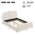 thumbnail image 3 of Noble House Queen Size Linen Upholstered Platform Bed,Beige, 3 of 8