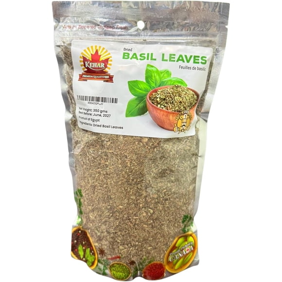 Kehar Dried Basil Leaves 350g (12.35 oz) – Flavorful Sweet & Spicy Herb for Cooking, Pasta, Pizza, Salads, Tea & Mediterranean Dishes, Culinary-Grade Basil