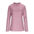 thumbnail image 4 of Floleo Women's Ribbed Turtleneck Fitted Tops Long Sleeve Shirts Basic Thermal Layering(Pink,M), 4 of 9
