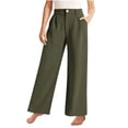 thumbnail image 3 of 6 Month Rompers Softball Girl Girls High Waisted Wide Leg Pants Summer Solid Color Button Down Casual Trousers With Pockets Comfortable And Stylish For Teens And Juniors, 3 of 6