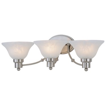 Hardware House 544643 24-3/4-Inch by 7-1/2-Inch Bath/Wall Lighting Fixture, Satin Nickel