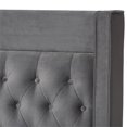 thumbnail image 4 of Bowery Hill Lit Plateforme Grand Format en Tissu de Velours Capitonné, Gris Foncé, 4 of 8