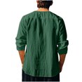 thumbnail image 4 of zbxnLI Mens Linen Shirts Drawstring V Neck Long Sleeve Shirt Lightweight Spring Fall Long Sleeve T-Shirts, 4 of 7