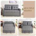 thumbnail image 4 of BIGSYY 52" Linen 3-in-1 Convertible Sleeper Sofa with Pull-Out Bed, Stepless Adjustable Backrest & Side Pocket - Light Grey, 4 of 7