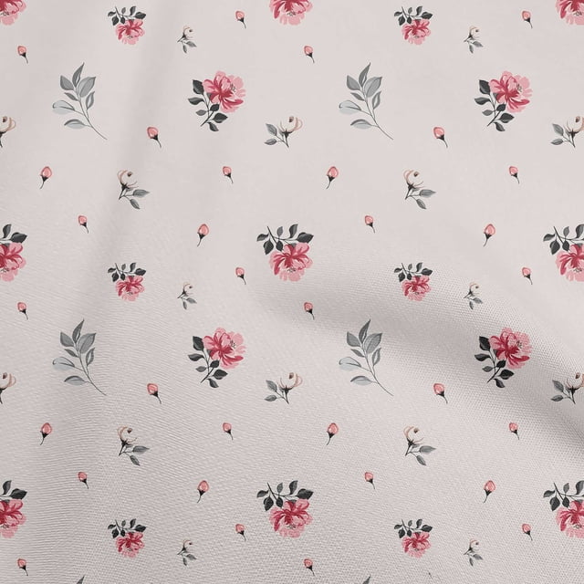 oneOone Silk Tabby Ivory Fabric Floral Sewing Craft Projects Fabric Prints By Yard 42 Inch Wide