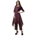 thumbnail image 3 of Moomaya Ensemble Kurti Kurta Pantalon pour Femmes Col Bateau Imprimé Robe 2 Pcs Tenue Ethnique, 3 of 6