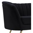 thumbnail image 3 of Meridian Furniture Margo Fauteuil en Velours Noir, 3 of 6