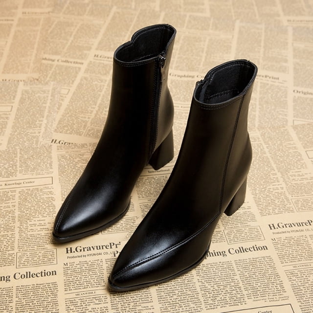 Styesk Bottes pour Femmes Bottes pour Femmes à Manches Courtes Bottes pour Femmes 2023 Nouvelles Bottes d'Hiver à Talon Pointu Mode Décontractée Polyvalente Bottes pour Femmes Bottes de Travail pour Femmes