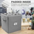 thumbnail image 4 of LotFancy Champagne Flute Storage Container, Hard Shell, Stackable, 12" Tall Wine Glass Storage Box with Dividers & Handles, Stemware, Crystal Glassware, Drinkware Case for Moving,, 4 of 8