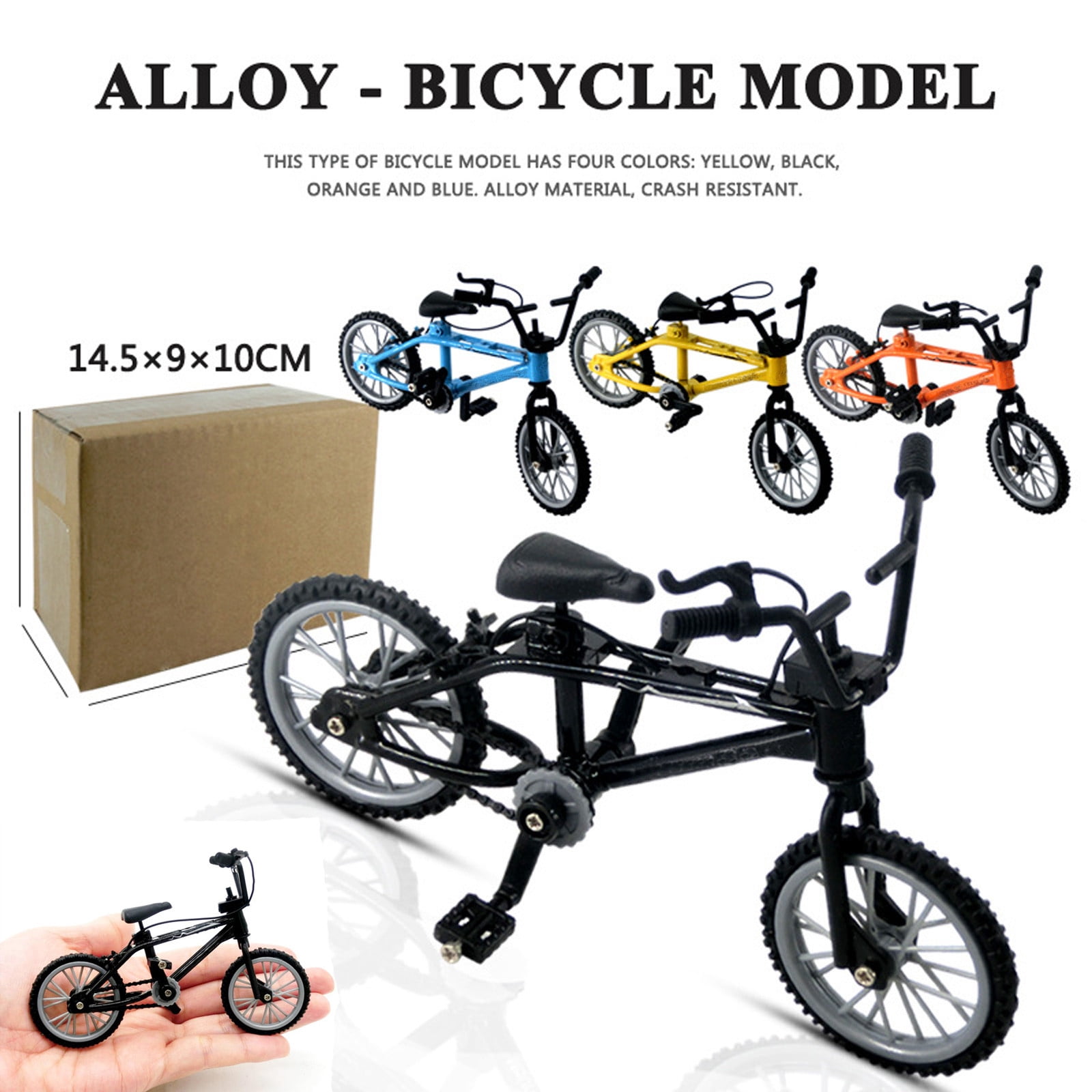 TOUMENY Miniature Metal Finger Bike, 4.1 Inch Cool Game Gift, Alloy Finger Bike Set with Disassembly Parts for ADHD Anxiety