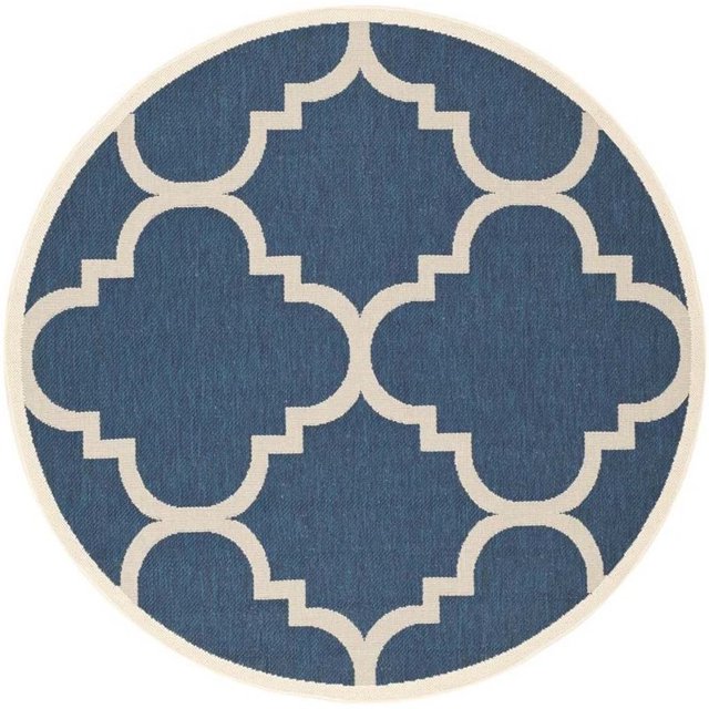 Safavieh Tapis d'Intérieur/extérieur Cour Marine - Rond 5 Pieds3 Pouces