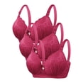 thumbnail image 1 of DecSea 3PC Women's Solid Color Steel Ring Oversized Gathering Underwear Daily Bra, 1 of 3