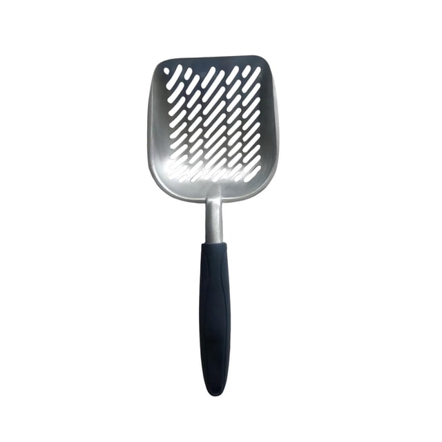yulier Cat Litter Scoop, Aluminum Alloy Sifter, Deep Shovel with Long Handle, Non-Stick Heavy Duty Metal Litter Shovel for Cat Litter Box, Cat Poop Sifting