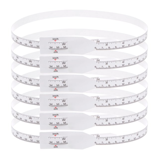 Unique Bargains 6Pcs Head Circumference Tape 24'(60cm) Plastic Measuring Rule Measure for Child Head Arm Circumference, White