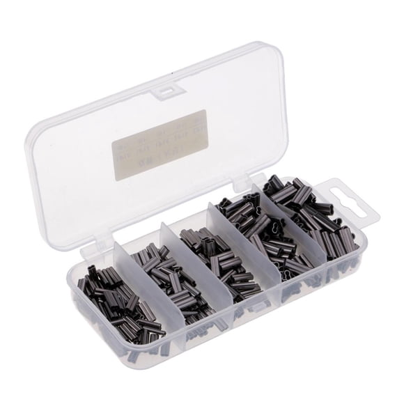 jinwen 300pcs Fishing Crimps Double Barrel Crimping Loop Sleeve for Rigs - L L
