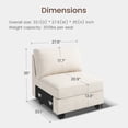 thumbnail image 2 of HONBAY Middle Seat of Modular Sectional Corduroy Sofas, Beige, 2 of 5