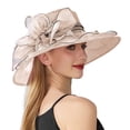 thumbnail image 1 of Women's Solid Color Big Flower Shade English Lady Elegant Temperament Sun Hat, 1 of 4
