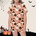 thumbnail image 2 of WEAIXIMIUNG Ensemble de Pyjama pour Enfants à Col Boutonné Imprimé, Haut à Manches Courtes et Short 6-7 Ans, 2 of 4