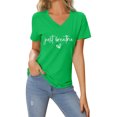 thumbnail image 1 of LUOGENLI T-shirts pour Femme pour Femmes T-Shirt Décontracté de la Saint-Valentin à Imprimé Cœur Lettre Col Rond Manches Courtes T-Shirt T-shirts pour Femmes T-Shirt Graphique Saint-Patrick Vert m, 1 of 4