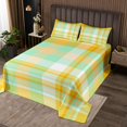 thumbnail image 2 of Erosebridal Orange Green Geometric Coverlet Set Queen, Buffalo Plaid Bedding Set 3 Pieces, 2 of 5
