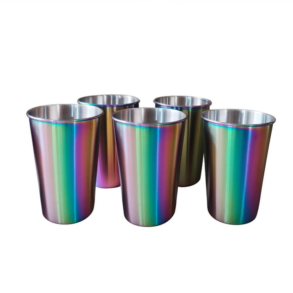5pcs Stainless Steel Cups 500ml Capacity for Adults Shatterproof Metal Cups for Travel Outdoor Camping Party Family Gathering