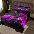 thumbnail image 2 of Erosebridal Racing Car Coverlet Set King,Geometric Honeycomb Bedding Set,Extreme Sports Decor,Ultra Soft,3 Pieces, 2 of 5