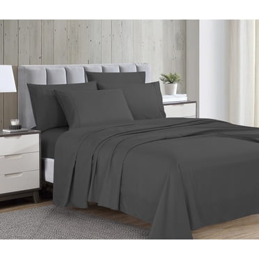 Ensemble de draps de luxe Swift Home 6 pièces avec taie d'oreiller additionnelle, Queen, Gris