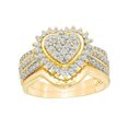 thumbnail image 2 of EGNMCR Bagues Femmes Mode Mariage Or Diamant Ensemble Deux Pièces Bague Femme, 2 of 6