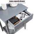 thumbnail image 4 of Costway Table de Chevet Table d'Extrémité Rangement Présentation Mobilier de Chambre Tiroir Étagère à Côté Gris, 4 of 9