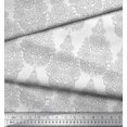 thumbnail image 3 of Soimoi Viscose Chiffon Fabric Leaves & Floral Block Print Sewing Fabric Yard 42 Inch Wide, 3 of 3