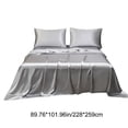 thumbnail image 3 of Chmadoxn Bedspread & Coverlet Sets Soft Solid Matte Satin Hotel Silk Sheet Set Dull Deep Pocket Fitted Sheet Flat Sheet Pillowcase Polyester Bed Sheets Set, 3 of 6