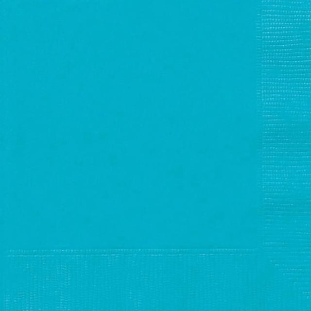 Superbes Serviettes de Déjeuner Solides Couleur Sarcelle, 20 Unités, Montrant un Gros Plan d'Une Seule Serviette de Fête Jetable Sarcelle avec une Bordure Texturée et un Centre Lisse, Convenant aux Pique-Niques, barbecues, Fonctions de Bureau et Ajoutant une Touche Colorée aux Célébrations.