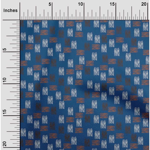 oneOone Silk Tabby Fabric Brush Stroke Ikat Print Fabric BTY 42 Inch Wide