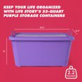 thumbnail image 3 of Life Story Bac de Rangement Empilable de 55 Qt, Contenant à Couvercle Léger, Violet, Lot de 12, 3 of 11