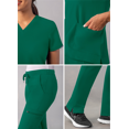 thumbnail image 4 of Adar Addition Go-Basic Scrub Set For Women - Slim V-Neck Scrub Top & Skinny Cargo Scrub Pants, 4 of 7