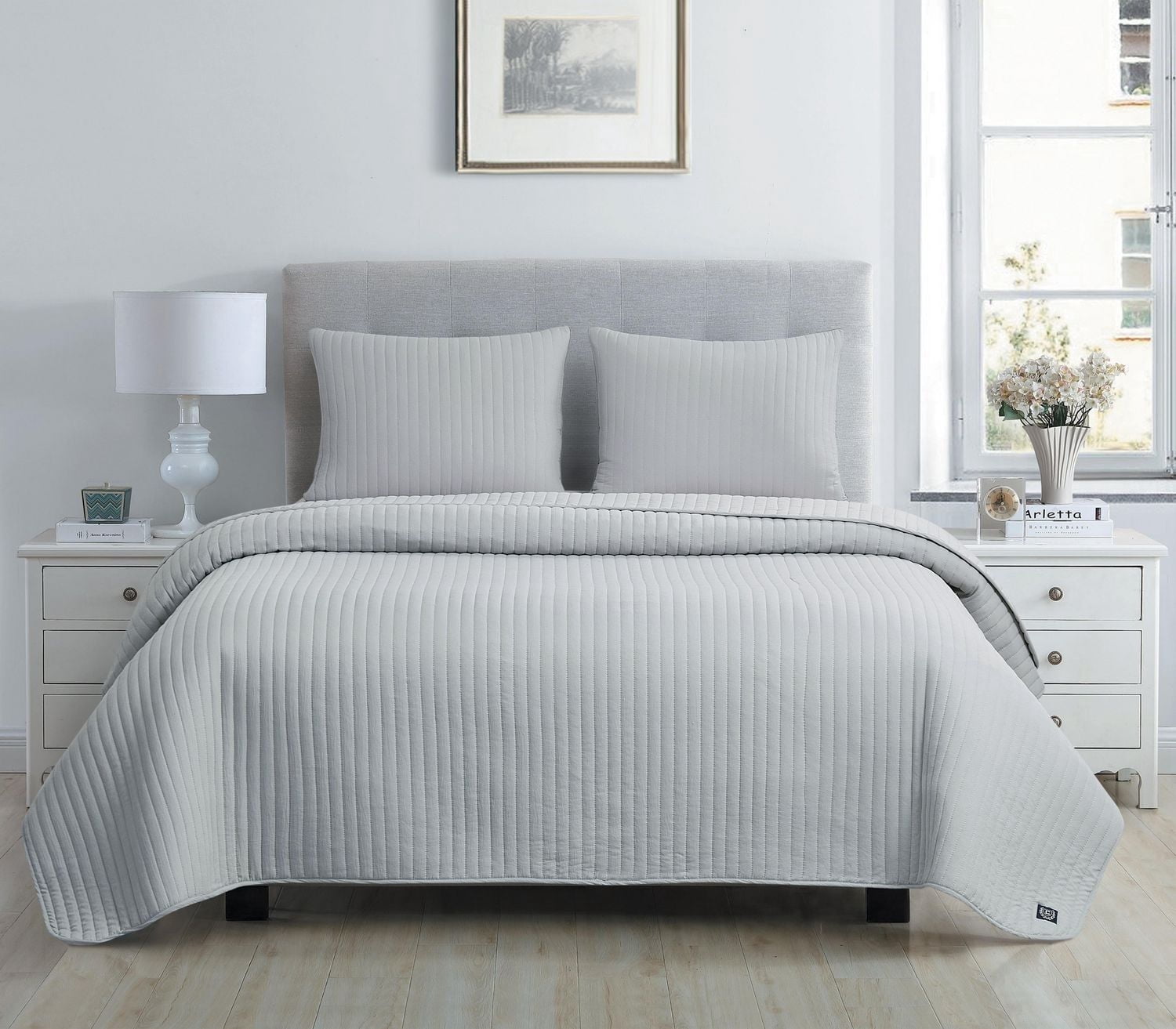 Chaps 3pc Quilt Set Grey King