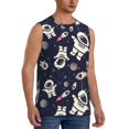 thumbnail image 2 of KLL Cartoon Spaceship Print Workout Tank Tops Gym Sleeveless Fitness Muscle Tee-XX-Large, 2 of 7