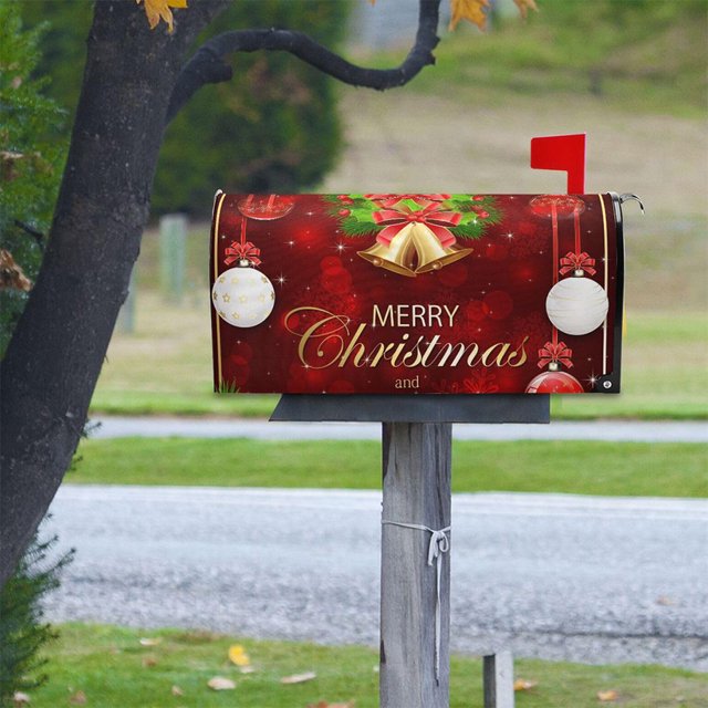 maskred Festive Atmosphere Vibrant Deer Patterned Sleeve For Mailbox Bright And Warm YTYH2309046 5Set