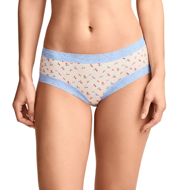 Jockey Culotte Hipster en Microfibre à Dentelle Extensible Douce pour Femmes