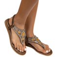 thumbnail image 4 of Kcodviy Sandales Bohèmes Sandales de Plage Sandales Mignonnes pour Femmes Sandales de Plage Sandales à entre-Doigts Sandales Fermées pour Femmes Sandales Slingback à Strass pour Femmes Taille 8 Sandales Plates, 4 of 9